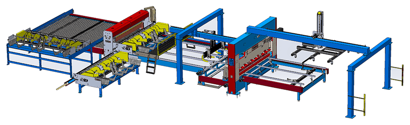 3D model of the TEKNOSİS fully automatic panel fence production line